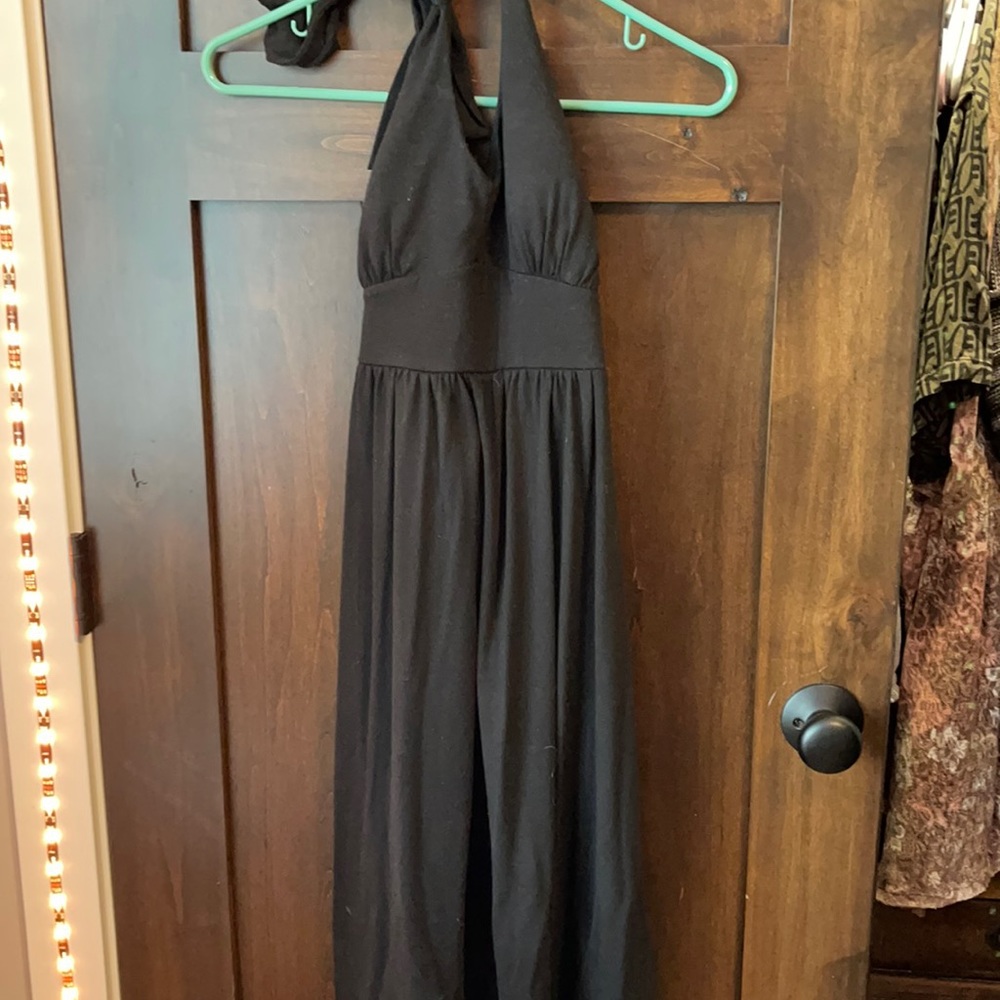 BLACK LONG PADDED DRESS